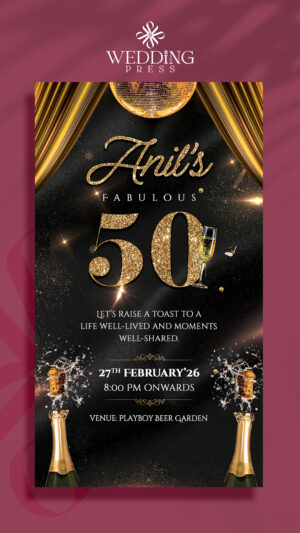 Black & Gold Birthday Invite